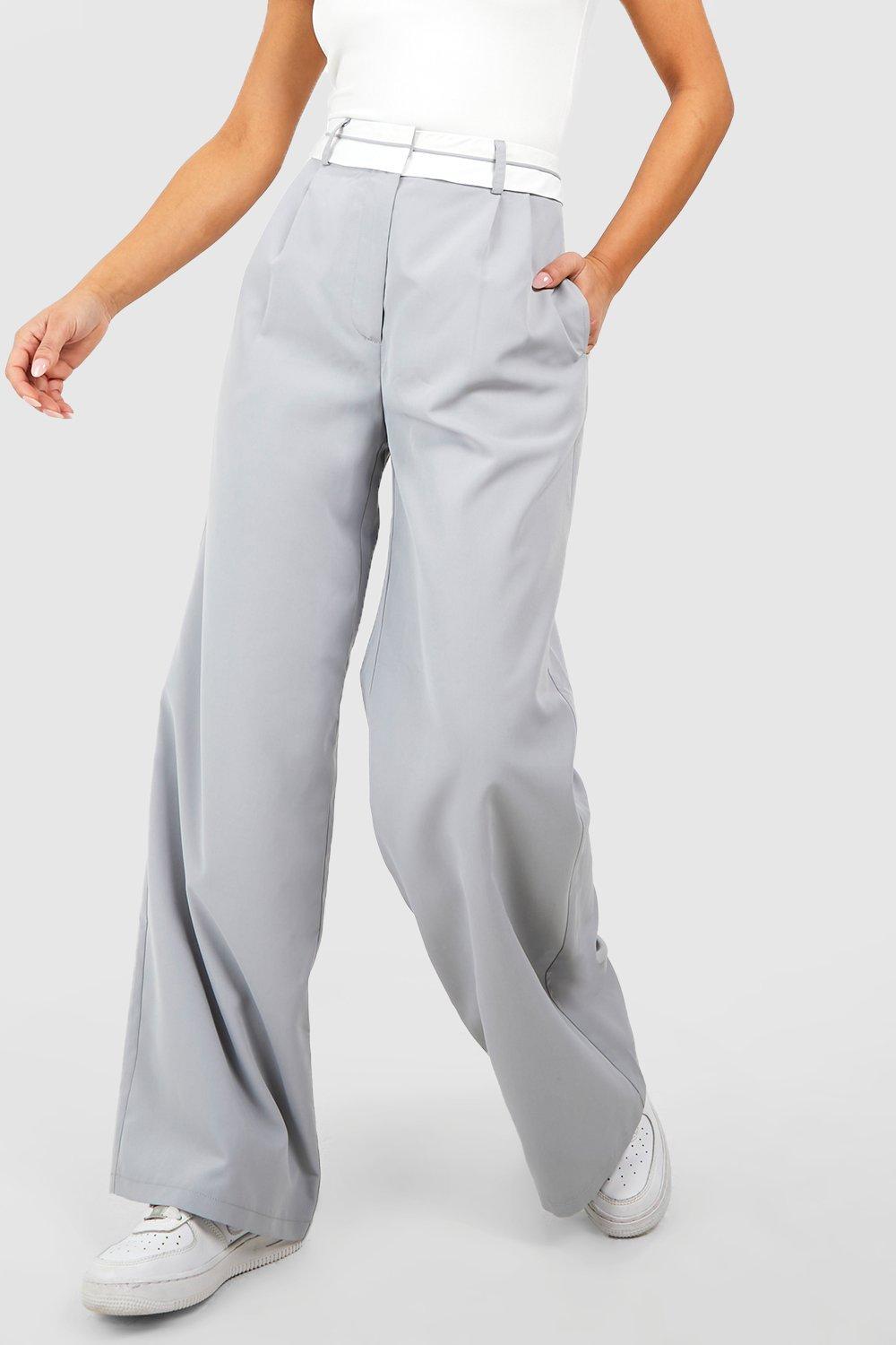 Petite grey trousers hotsell